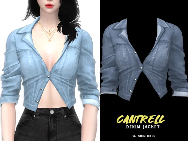 Alpha Cantrell Denim Jacket - The Sims 4 Custom Content