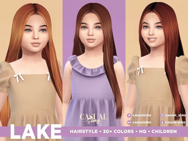 Alpha Lake Hairstyle for Children - The Sims 4 Custom Content