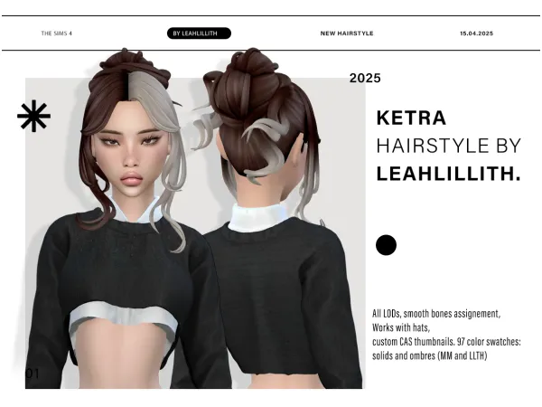 Maxis Match Ketra Hairstyle by leahlillith - The Sims 4 Custom Content