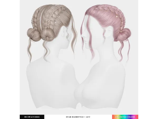 Alpha Star Hairstyle V2 Stars Acc by epicsims - The Sims 4 Custom Content