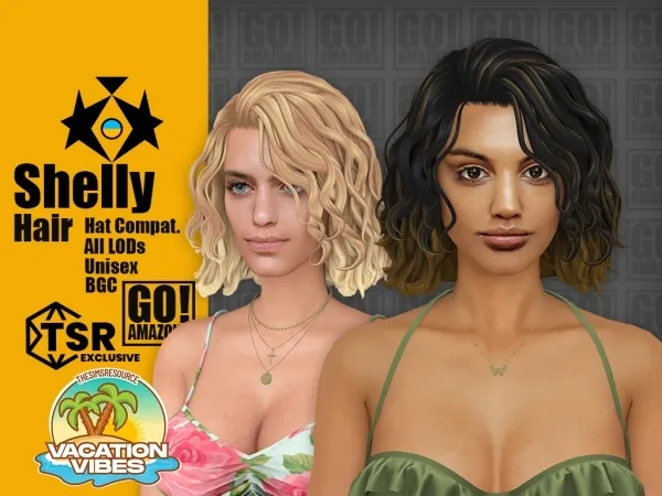 Maxis Match Shelly Hair (Vacation Vibes) - The Sims 4 Custom Content