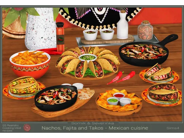 Alpha Nachos Fajita and Assorted Tacos Mexico by Somik_Severinka - The Sims 4 Custom Content