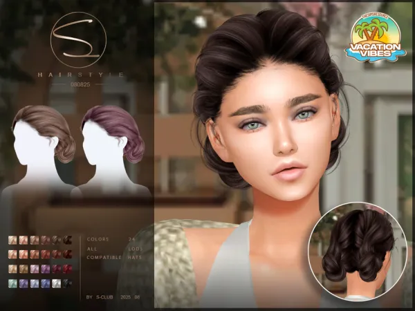 Alpha S Club_080825_double braids updo hairstyle - The Sims 4 Custom Content