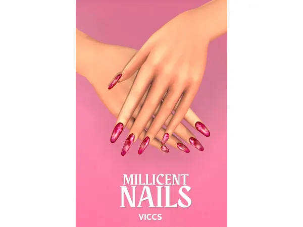Mix VICCS_MILICENT NAILS (TEEN ELDER) - The Sims 4 Custom Content