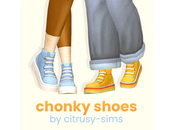 Maxis Match chonky shoes sims by citrusy - The Sims 4 Custom Content