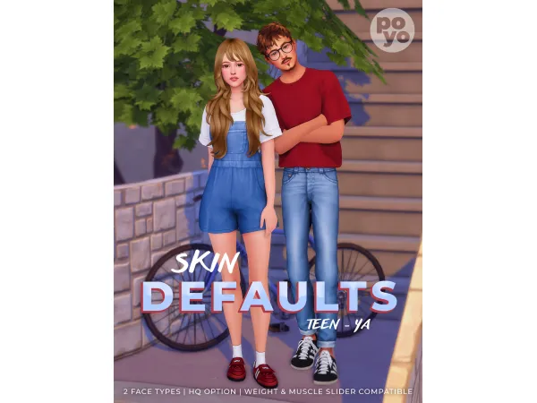 Maxis Match SKIN DEFAULTS FOR TEENS AND YOUNG ADULTS by poyopoyosim - The Sims 4 Custom Content