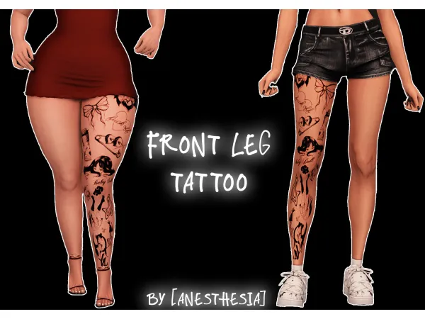Mix [anesthesia] Front Leg Tattoo - The Sims 4 Custom Content