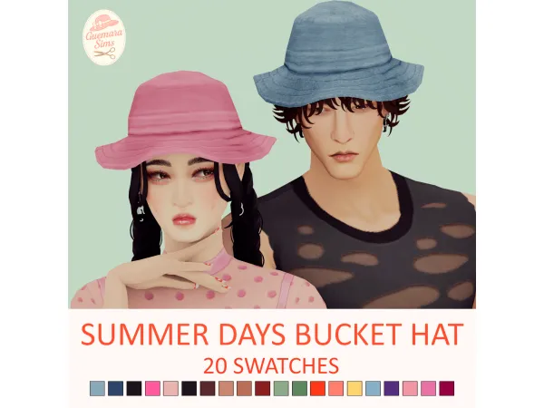 Maxis Match Summer Days Bucket Hat by Guemara - The Sims 4 Custom Content