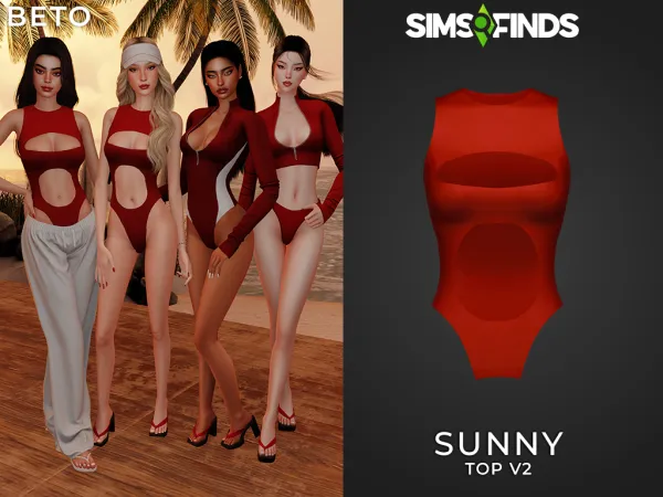 Alpha Sunny (Top V2) - The Sims 4 Custom Content