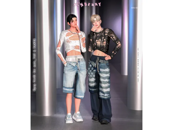 [SUNBERRY]#25.50_male Kpop Outfit _top&pants 2