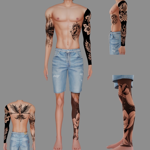 Mix Male tattoo 39 by simmer_creator - The Sims 4 Custom Content