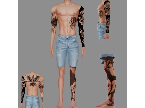 Mix Male tattoo 39 - The Sims 4 Custom Content