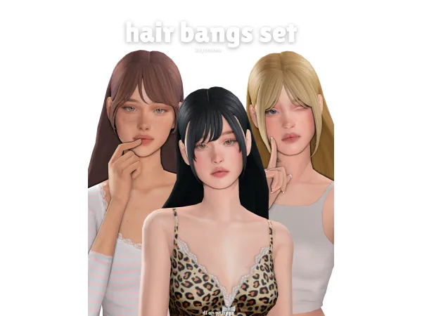 Maxis Match hair bangs set by kaycreame - The Sims 4 Custom Content
