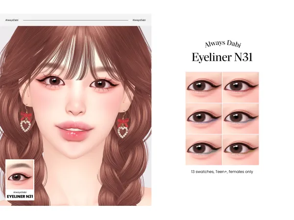Maxis Match [AlwaysDabi] Eyeliner_N31 - The Sims 4 Custom Content