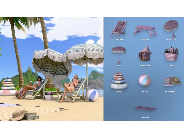 Mix SUMMER FUN PART 1 by ArwenKaboom - The Sims 4 Custom Content