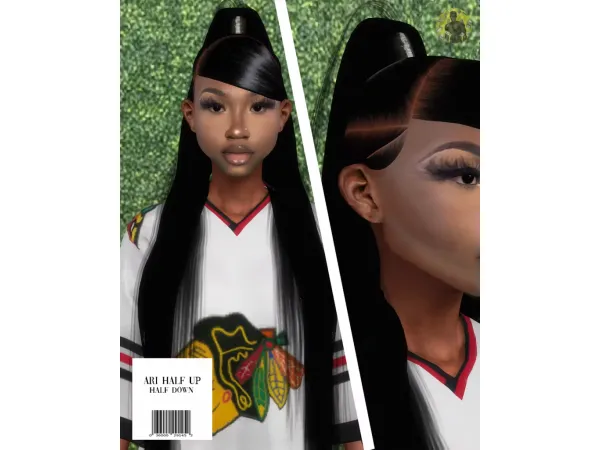 Alpha ARI HALF UP HALF DOWN - The Sims 4 Custom Content