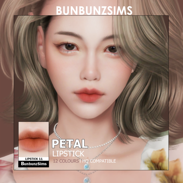 Alpha Petal lipstick 12 swatches by simsfinds - The Sims 4 Custom Content