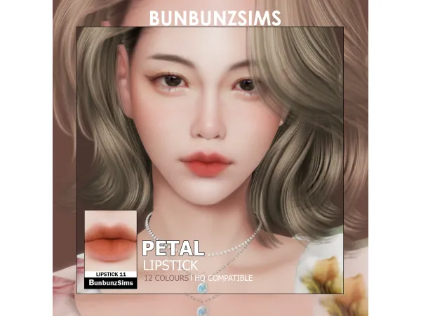 Alpha Petal lipstick 12 swatches by BunbunzSims - The Sims 4 Custom Content