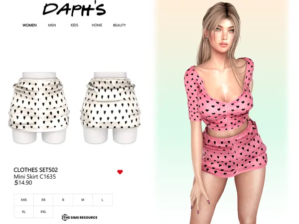 Alpha Daph's Clothes SET502 Mini Skirt C1635 - The Sims 4 Custom Content