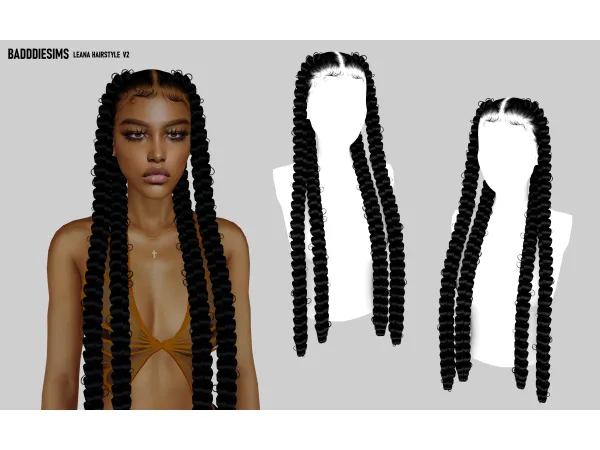 Alpha LEANA HAIRSTYLE V2 by badddiesims - The Sims 4 Custom Content