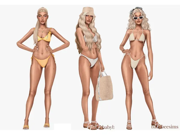 Mix Sunset Swim Swimwear Lookbook by babybeesims - The Sims 4 Custom Content