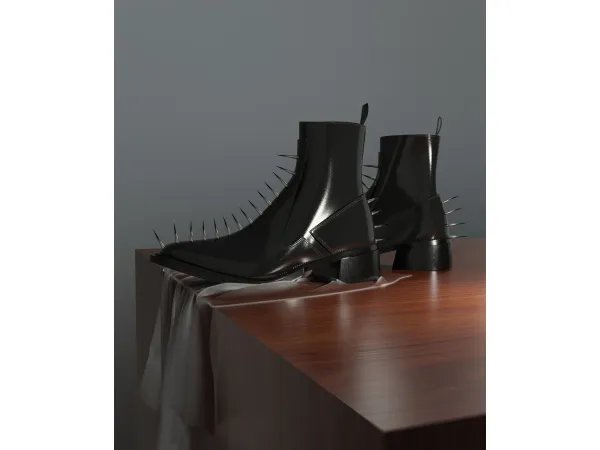 Alpha Archivefaction Chelsea boots with spiked trim by TERFEARRENCE - The Sims 4 Custom Content