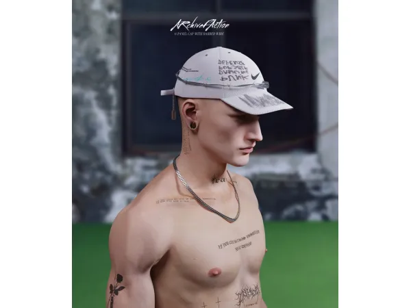 Alpha Archivefaction Cap With Barbed Wire by TERFEARRENCE - The Sims 4 Custom Content