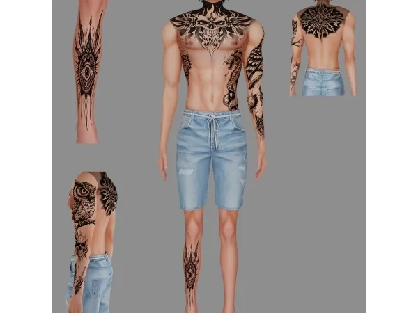 Mix Male tattoo 42 - The Sims 4 Custom Content