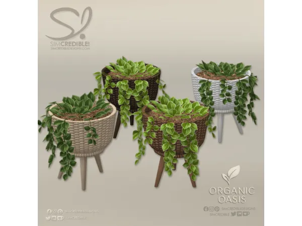 Alpha Organic Oasis Hotel Suite Extras Little Plant Planter - The Sims 4 Custom Content