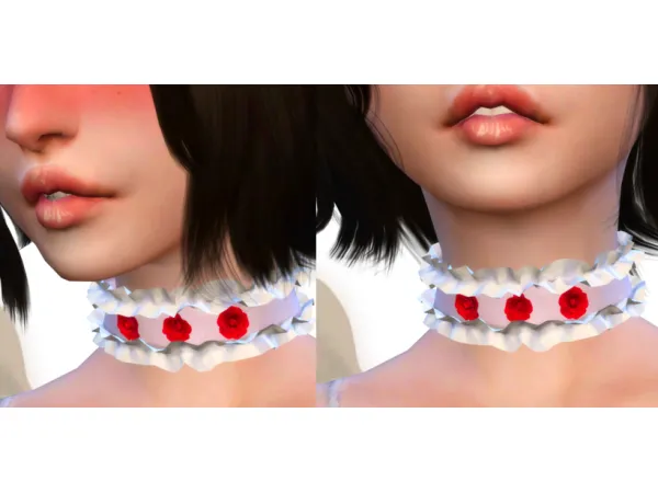 Alpha Flower Choker by MissMe - The Sims 4 Custom Content