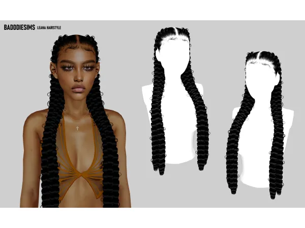 Alpha LEANA HAIRSTYLE by badddiesims - The Sims 4 Custom Content