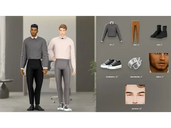 Mix JOSIAH SET by ModCo Studios - The Sims 4 Custom Content