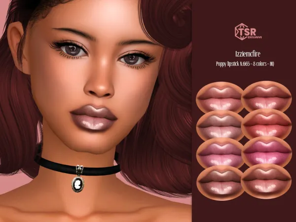 Alpha IMF Poppy Lipstick N665 by IzzieMcFire - The Sims 4 Custom Content