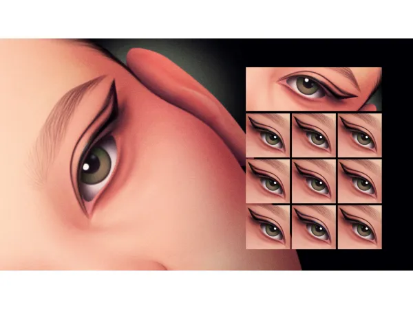 Maxis Match SIREN FLICK EYELINER MC09 V1 by Cosimetic - The Sims 4 Custom Content