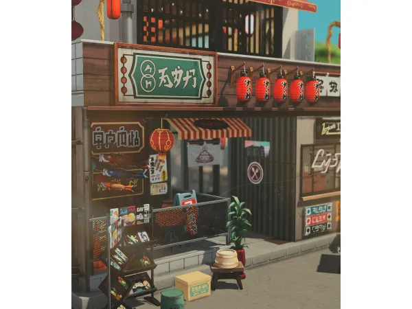 Maxis Match Nostalgia diner in Komorebi NOCC by LiMaSims - The Sims 4 Custom Content