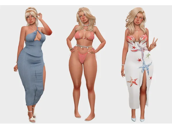 Maxis Match oceanside looks sims 4 lookbook by boujeesimss - The Sims 4 Custom Content