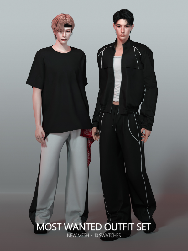 Alpha [RONA] MOST WANTED Outfit Set by simsfinds - The Sims 4 Custom Content