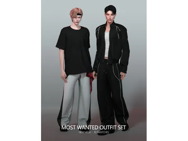 Alpha [RONA] MOST WANTED Outfit Set - The Sims 4 Custom Content