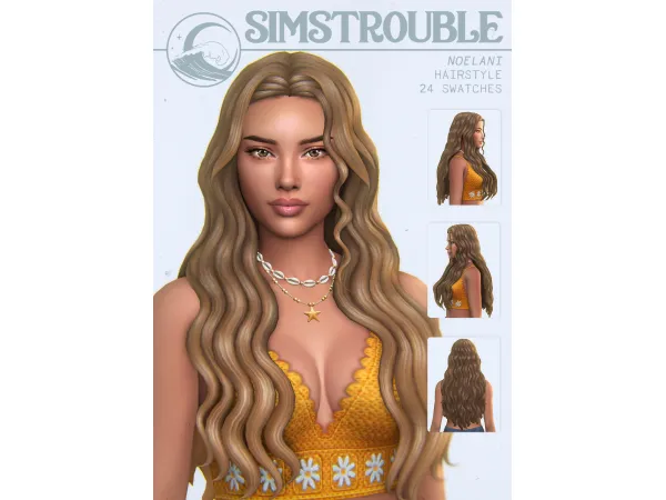 Maxis Match Noelani Hairstyle by simstrouble - The Sims 4 Custom Content