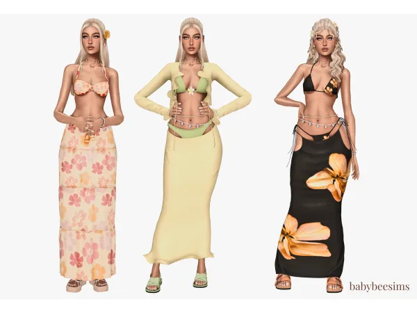 Mix Summer in Hawaii Everyday Lookbook by babybeesims - The Sims 4 Custom Content