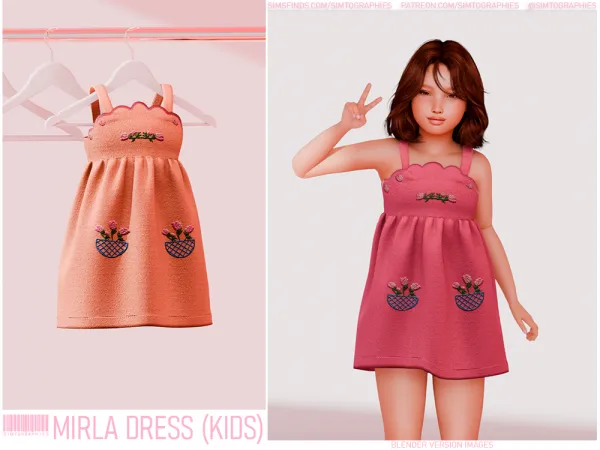 Alpha Mirla Dress (Kids) - The Sims 4 Custom Content