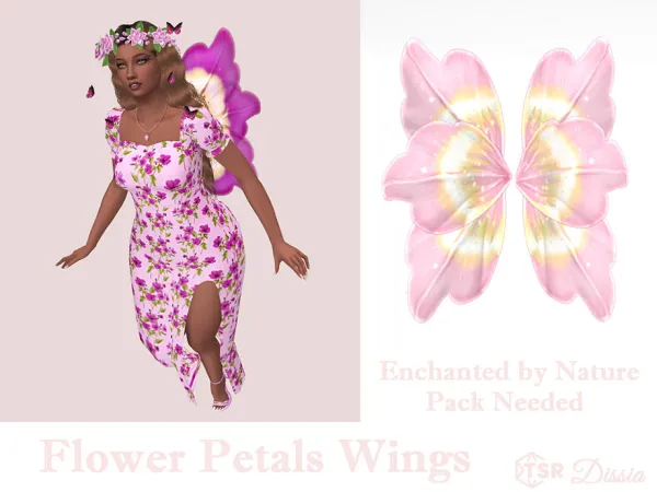 Mix Flower Petals Wings by Dissia - The Sims 4 Custom Content