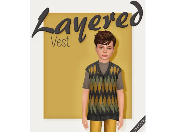 Maxis Match Layered Vest Kids Version by simiracle - The Sims 4 Custom Content