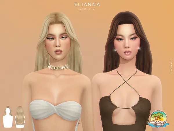 Maxis Match Elianna Hairstyle V4 by Enriques4 - The Sims 4 Custom Content