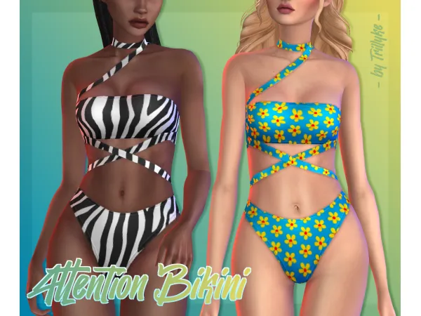Maxis Match Attention Bikini by trillyke - The Sims 4 Custom Content