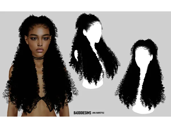 Alpha AMA HAIRSTYLE by badddiesims - The Sims 4 Custom Content