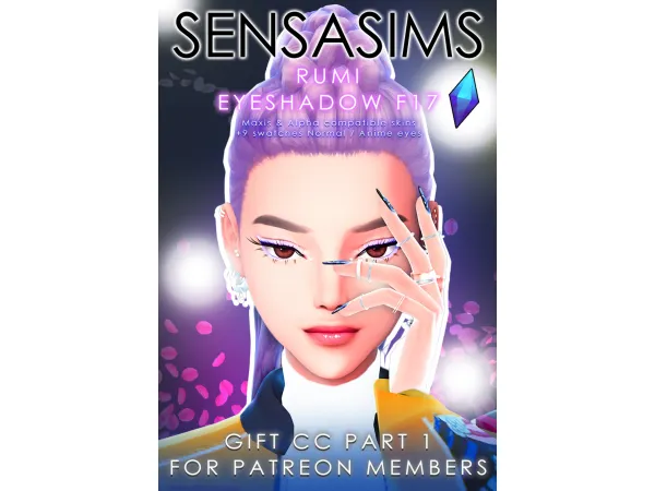 Maxis Match RUMI EYESHADOW by SensaSims - The Sims 4 Custom Content