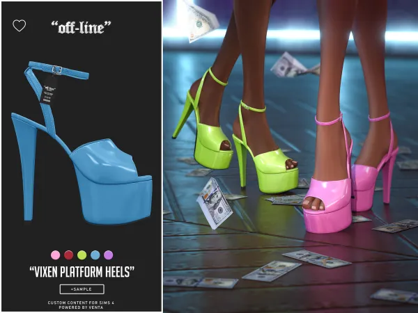 Alpha Off Line Vixen Platform Sandals (Sample) - The Sims 4 Custom Content