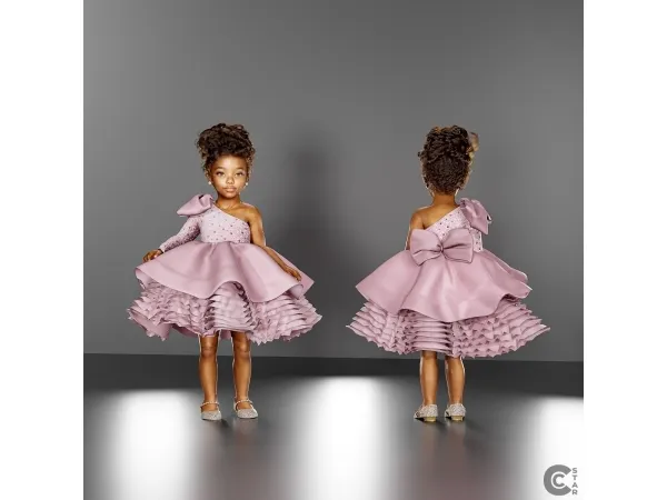 Mix Toddler Ruffle Dress with Oversized Bow cool_content_star - The Sims 4 Custom Content