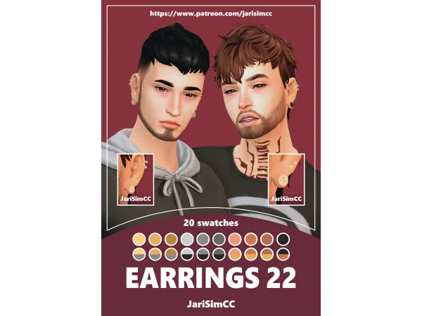 Maxis Match JariSimCC Earrings 22 - The Sims 4 Custom Content